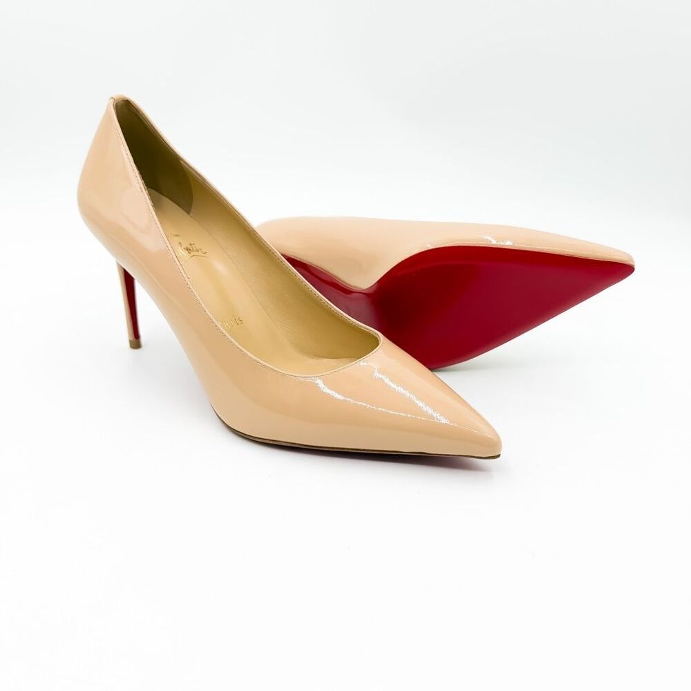 Christian Louboutin Kate Pumps 85mm Heels Nude Patent Leather EU 40 US 10